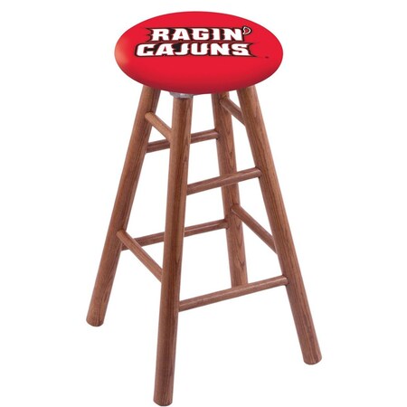 Holland Bar Stool Co Oak Counter Stool, Medium Finish, Louisiana-Lafayette Seat RC24OSMed